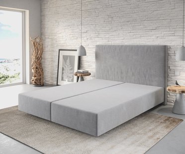 DELIFE Boxspring frame Dream-Well 160x200 cm Grijs Mikrofaser
