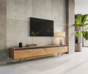 DELIFE Tv-meubel Stonegrace 240 cm acacia natuur 4 deuren