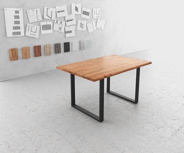 DELIFE Eettafel Classic-Edge 140x90 acacia natuur metaal zwart