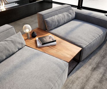 DELIFE Bijzettafel Tatius 120x40/70 natuur  acacia onderstel zwart bijpassend Sirpio trapeziumtafel