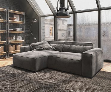 DELIFE Hoekbank Sirpio 230x155 cm microvezel kaki bruin variabele rugleuning