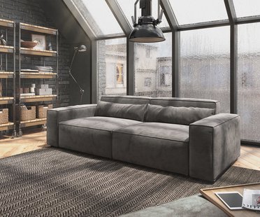 DELIFE Grote bank Sirpio 230x95 cm microvezel kaki bruin met kruk