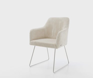 DELIFE Eetkamerstoel Greg-Flex koord beige slipframe roestvrij staal pocketveer kern