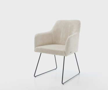 DELIFE Eetkamerstoel Greg-Flex koord beige slipframe zwart pocketveer kern