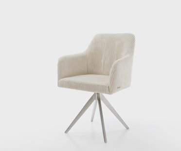 DELIFE Eetkamerstoel Greg-Flex koord beige kruisframe hoekig roestvrij staal pocketveer kern