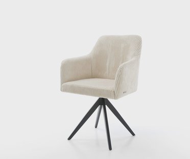 DELIFE Eetkamerstoel Greg-Flex koord beige kruisframe hoekig zwart pocketveer kern