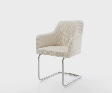 DELIFE Sledemodel Greg-Flex koord beige sledemodel rond roestvrij staal pocketveer kern