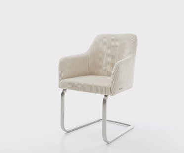 DELIFE Sledemodel Greg-Flex koord beige sledemodel vlak roestvrij staal pocketveer kern