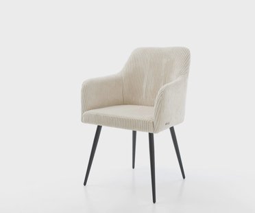 DELIFE Eetkamerstoel Greg-Flex koord beige 4-poot conisch zwart pocketveer kern