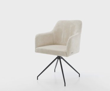 DELIFE Eetkamerstoel Greg-Flex koord beige kruisframe conisch zwart pocketveer kern