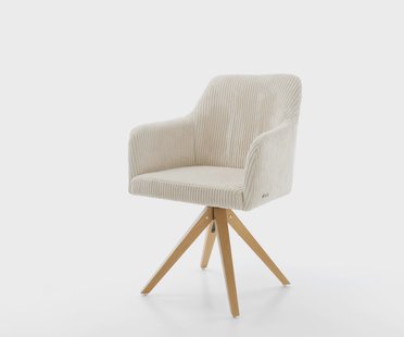 DELIFE Eetkamerstoel Greg-Flex koord beige houten frame hoekig natuur pocketveer kern