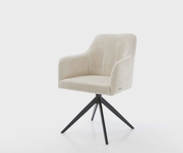 DELIFE Eetkamerstoel Greg-Flex koord beige kruisframe breed zwart pocketveer kern