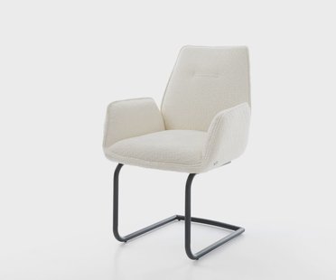 DELIFE Sledemodel Zoa-Flex bouclé wit sledemodel rond zwart pocketveer kern