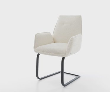 DELIFE Sledemodel Zoa-Flex bouclé wit sledemodel vlak zwart pocketveer kern