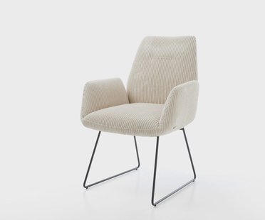 DELIFE Eetkamerstoel Zoa-Flex koord beige slipframe zwart pocketveer kern