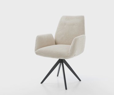 DELIFE Eetkamerstoel Zoa-Flex koord beige kruisframe hoekig zwart pocketveer kern