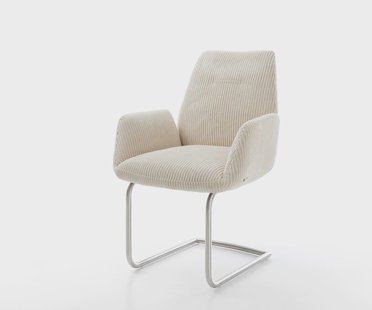 DELIFE Sledemodel Zoa-Flex koord beige sledemodel rond roestvrij staal pocketveer kern