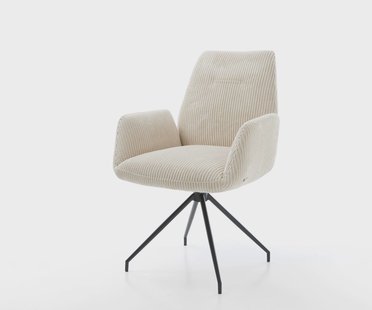 DELIFE Eetkamerstoel Zoa-Flex koord beige kruisframe conisch zwart pocketveer kern