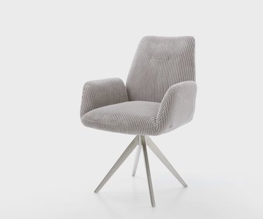 DELIFE Eetkamerstoel Zoa-Flex koord zilver grijs kruisframe hoekig roestvrij staal pocketveer kern