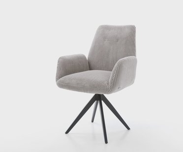 DELIFE Eetkamerstoel Zoa-Flex koord zilver grijs kruisframe hoekig zwart pocketveer kern