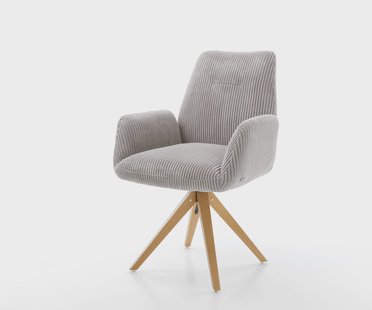 DELIFE Eetkamerstoel Zoa-Flex koord zilver grijs houten frame hoekig natuur pocketveer kern