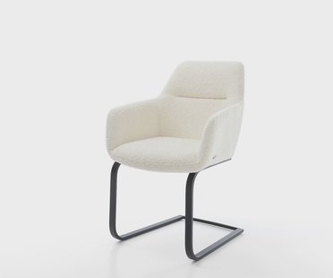 DELIFE Sledemodel Pejo-Flex bouclé wit sledemodel vlak zwart pocketveer kern