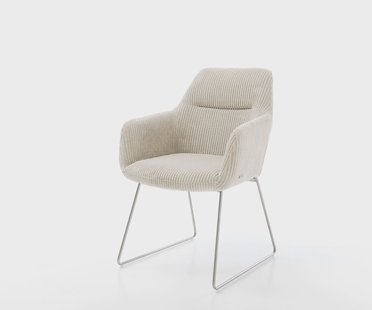 DELIFE Eetkamerstoel Pejo-Flex koord beige slipframe roestvrij staal pocketveer kern