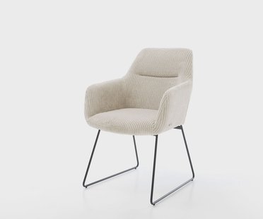 DELIFE Eetkamerstoel Pejo-Flex koord beige slipframe zwart pocketveer kern