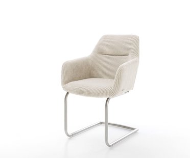 DELIFE Sledemodel Pejo-Flex koord beige sledemodel rond roestvrij staal pocketveer kern