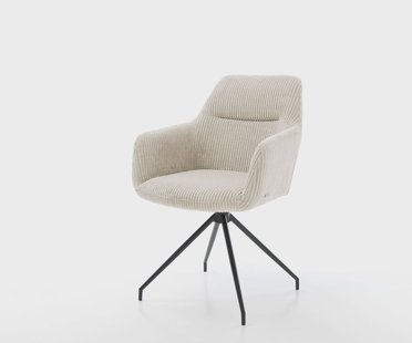 DELIFE Eetkamerstoel Pejo-Flex koord beige kruisframe conisch zwart pocketveer kern