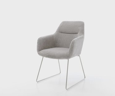 DELIFE Eetkamerstoel Pejo-Flex koord zilver grijs slipframe roestvrij staal pocketveer kern