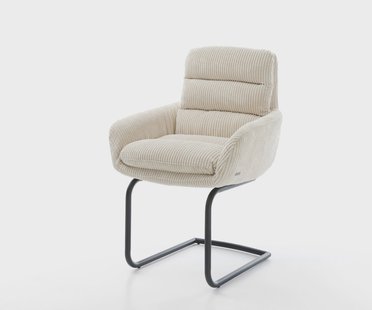 DELIFE Sledemodel Abelia-Flex met armleuning koord beige sledemodel rond zwart