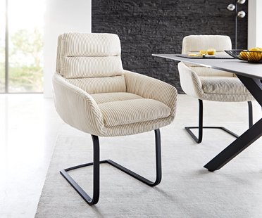 DELIFE Sledemodel Abelia-Flex met armleuning koord beige sledemodel vlak zwart