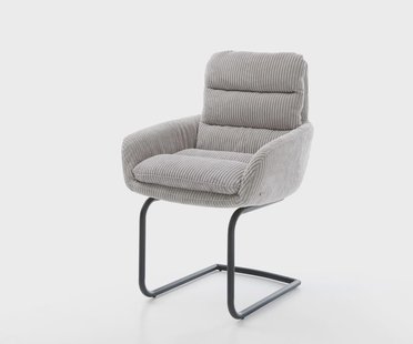 DELIFE Sledemodel Abelia-Flex met armleuning koord zilver grijs sledemodel rond zwart