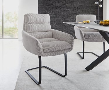 DELIFE Sledemodel Abelia-Flex met armleuning koord zilver grijs sledemodel vlak zwart