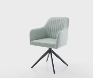 DELIFE Eetkamerstoel Greg-Flex stripes mint kruisframe breed zwart