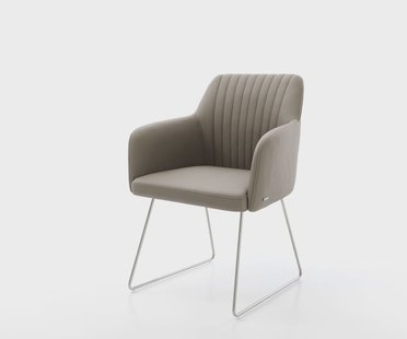 DELIFE Eetkamerstoel Greg-Flex echt leer mud slipframe roestvrij staal pocketveer kern