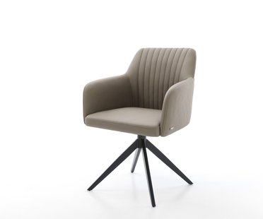 DELIFE Eetkamerstoel Greg-Flex echt leer mud kruisframe breed zwart pocketveer kern