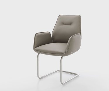 DELIFE Sledemodel Zoa-Flex echt leer mud sledemodel rond roestvrij staal pocketveer kern