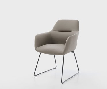 DELIFE Eetkamerstoel Pejo-Flex echt leer mud slipframe zwart pocketveer kern