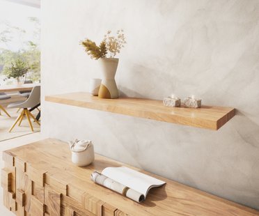 DELIFE Wandrek Edge 100 cm acacia natuur rechte rand massief