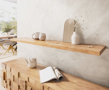 DELIFE Wandrek 145 cm natuur acacia rechte rand massief