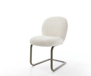 DELIFE Sledemodel Nube-Flex bouclé wit sledemodel vlak afwerking met titanium pocketveer kern