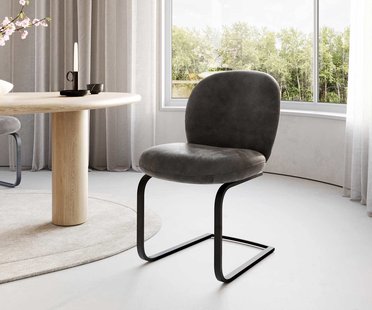 DELIFE Sledemodel Nube-Flex microvelours antraciet vintage sledemodel vlak zwart pocketveer kern