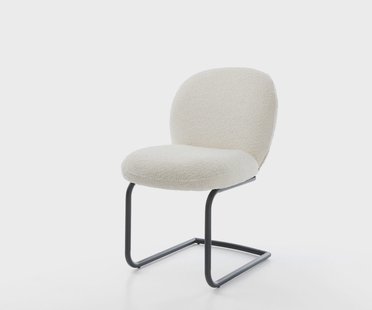 DELIFE Sledemodel Nube-Flex bouclé wit sledemodel rond zwart pocketveer kern