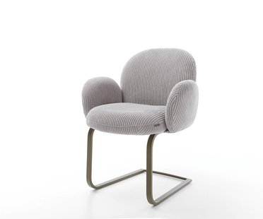 DELIFE Sledemodel Nube-Flex met armleuning koord zilver grijs sledemodel vlak afwerking met titanium pocketveer kern