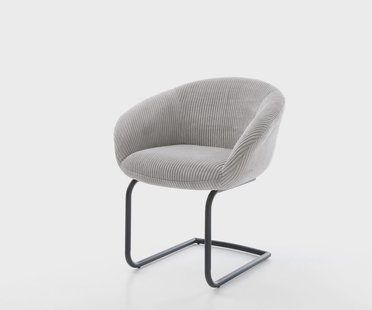 DELIFE Sledemodel Vinka-Flex met armleuning koord zilver grijs sledemodel rond zwart pocketveer kern