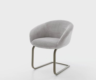 DELIFE Sledemodel Vinka-Flex met armleuning koord zilver grijs sledemodel vlak afwerking met titanium pocketveer kern