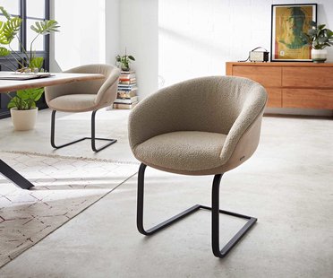 DELIFE Sledemodel Vinka-Flex met armleuning materiaalmix mud sledemodel vlak zwart pocketveer kern