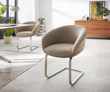 DELIFE Sledemodel Vinka-Flex met armleuning materiaalmix mud sledemodel vlak roestvrij staal pocketveer kern